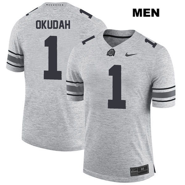 Ohio State Buckeyes Men's Jeffrey Okudah #1 Gray Authentic Nike College NCAA Stitched Football Jersey UJ19O47MQ